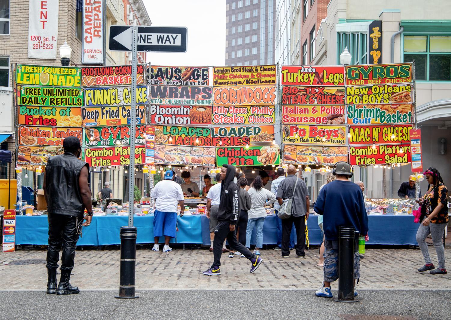 Cactus Jacks concession stand with customers at street festival